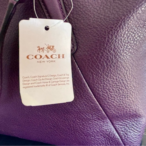 Coach Dark Purple Kelsey Shoulder Bag w/ Strap - Picture 7 of 9